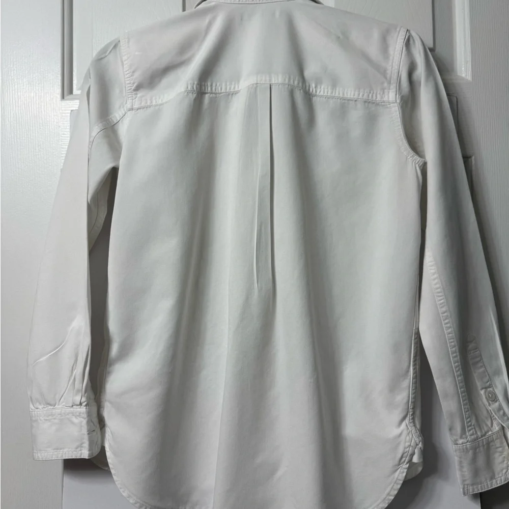 Madewell shirt XXS white button front collar pocket each breast long sleeve NWOT - Picture 9 of 13